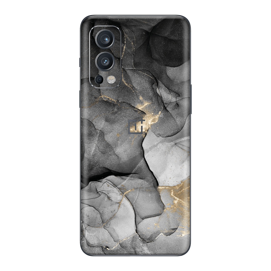 OnePlus Nord 2 Print Printed Custom Signature AGATE GEODE Graphite-Gold Skin Wrap Sticker Decal Cover Protector by EasySkinz | EasySkinz.com