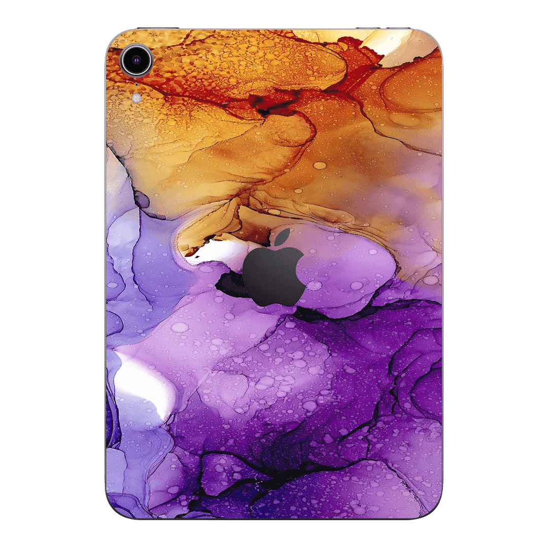 iPad MINI 6 2021 Print Printed Custom Signature AGATE GEODE Amber-Purple Skin Wrap Sticker Decal Cover Protector by EasySkinz | EasySkinz.com