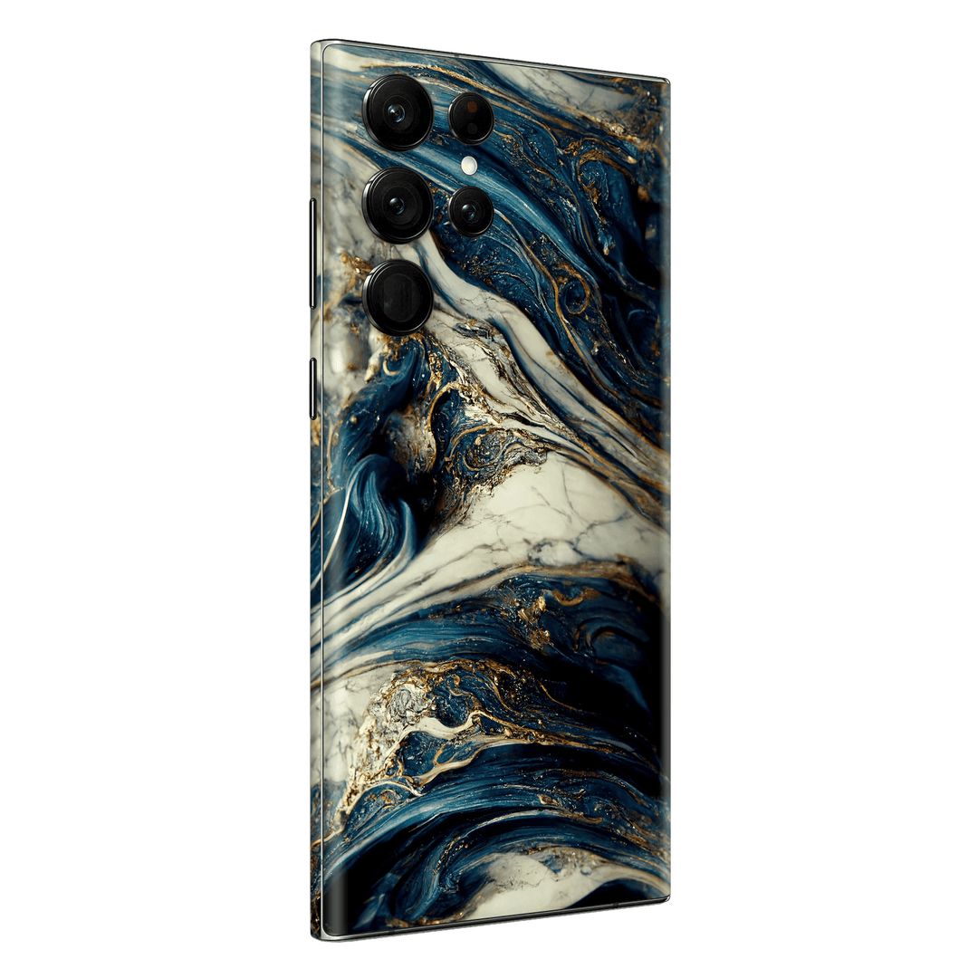 Samsung Galaxy S22 ULTRA Printed Custom SIGNATURE Agate Geode Naia Ocean Blue Stone Skin Wrap Sticker Decal Cover Protector by EasySkinz | EasySkinz.com