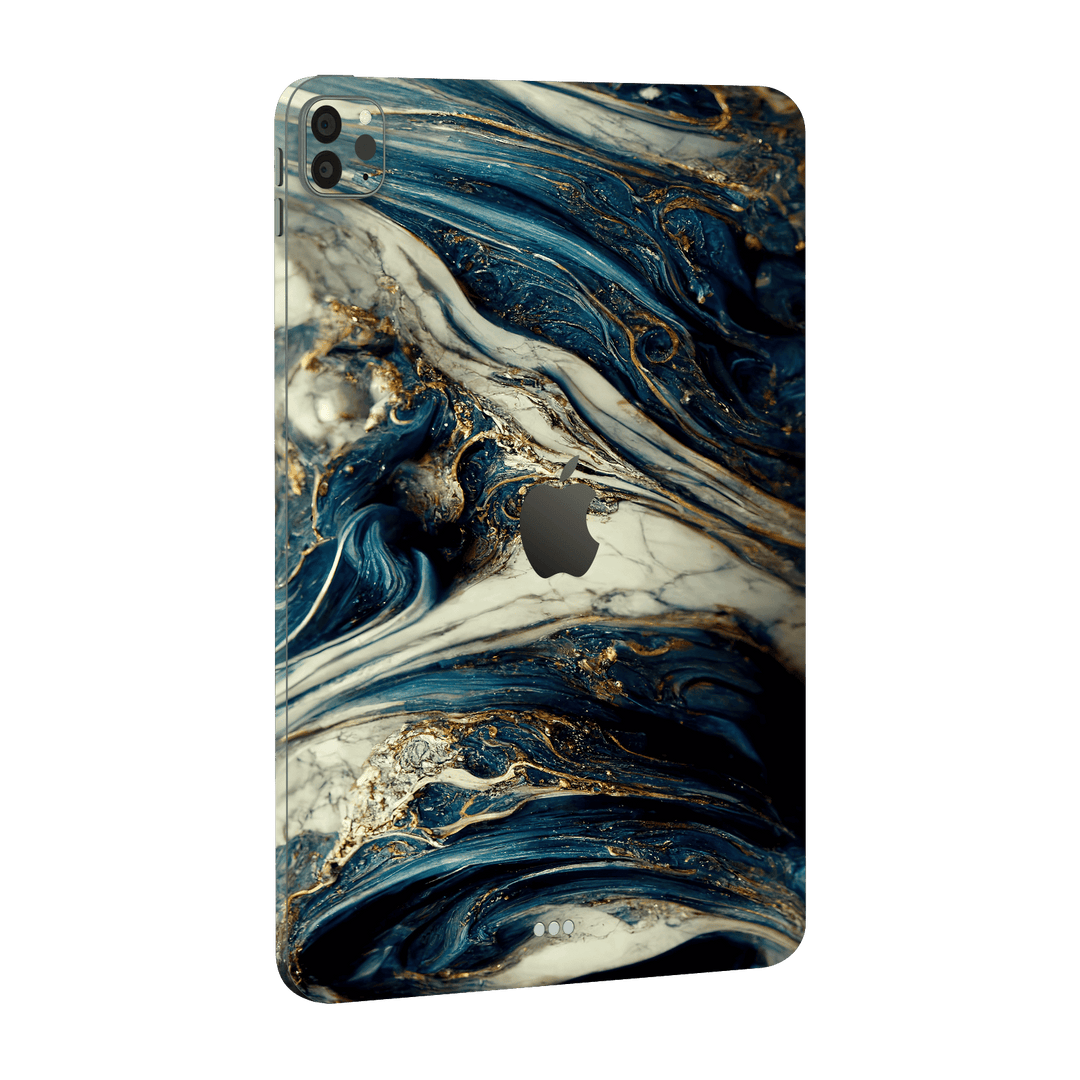 iPad PRO 12.9” (M2, 2022) Printed Custom SIGNATURE Agate Geode Naia Ocean Blue Stone Skin Wrap Sticker Decal Cover Protector by EasySkinz | EasySkinz.com