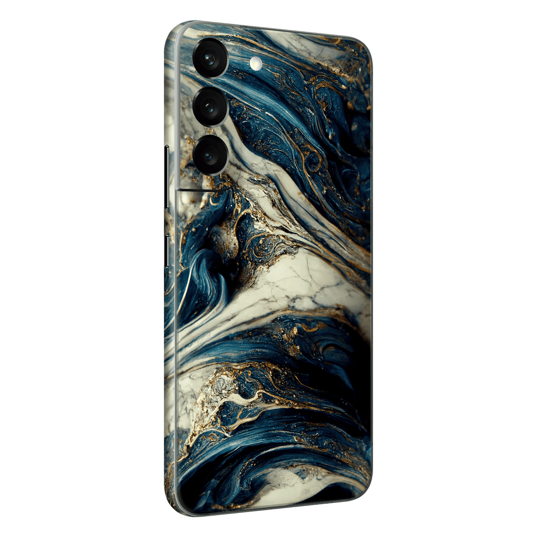 Samsung Galaxy S22+ PLUS Printed Custom SIGNATURE Agate Geode Naia Ocean Blue Stone Skin Wrap Sticker Decal Cover Protector by EasySkinz | EasySkinz.com