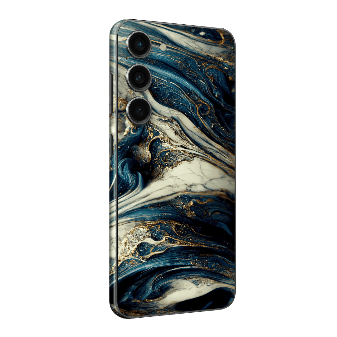 Samsung Galaxy S23 Printed Custom SIGNATURE Agate Geode Naia Ocean Blue Stone Skin Wrap Sticker Decal Cover Protector by EasySkinz | EasySkinz.com