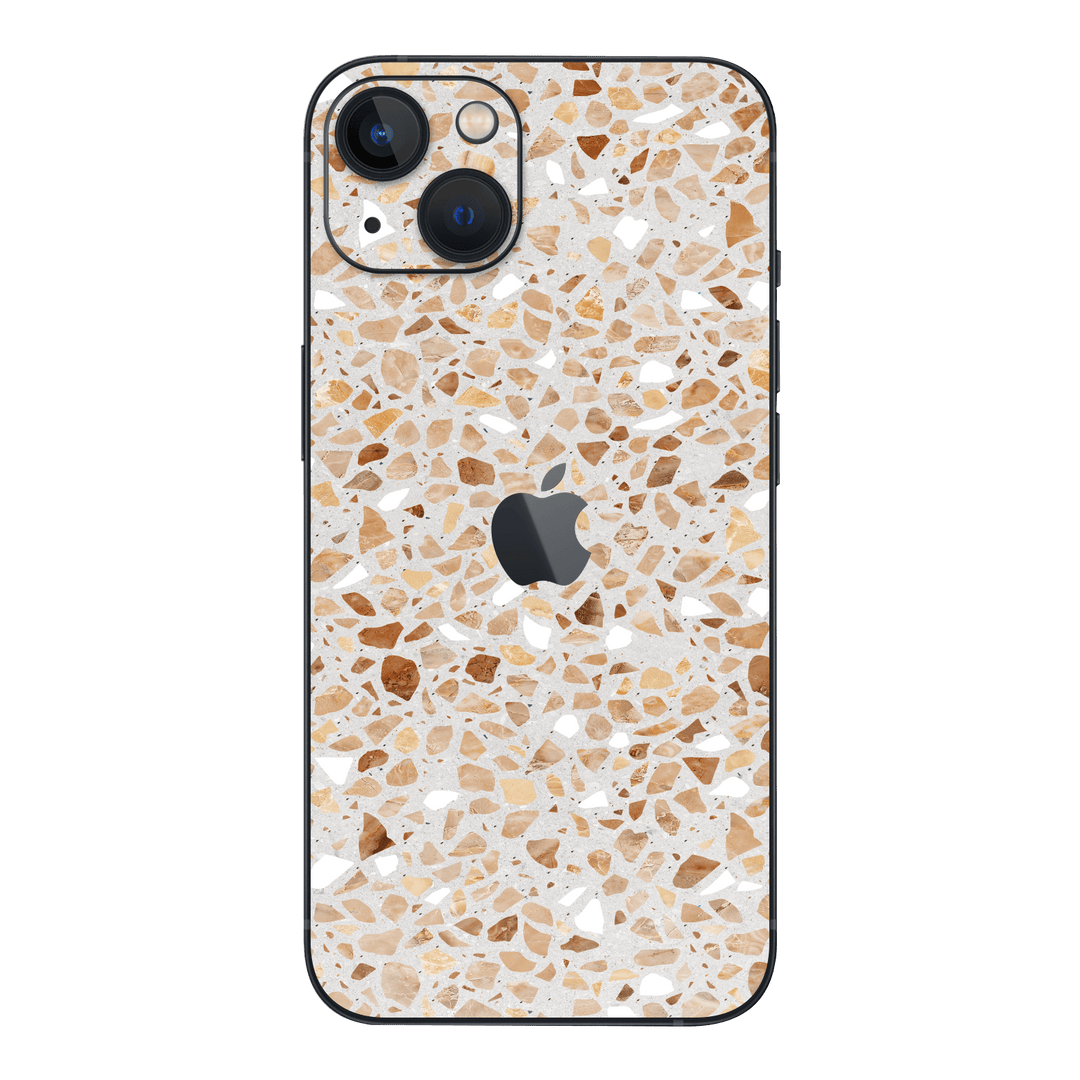 iPhone 14 Plus Print Printed Custom Signature Earth Mosaic Beige Brown Skin Wrap Sticker Decal Cover Protector by EasySkinz