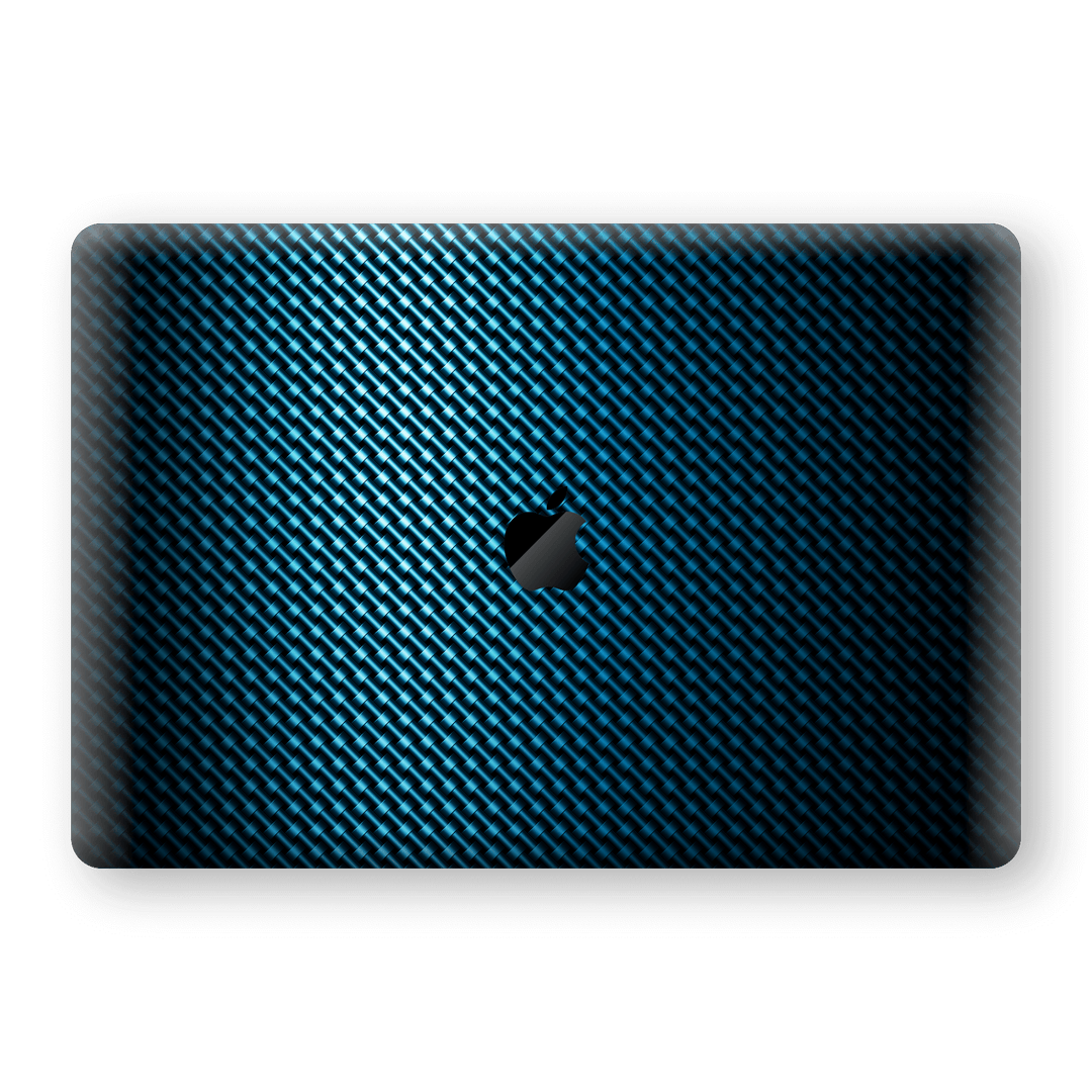 MacBook Pro 13" (2019) Print Custom Signature Blue Grid Carbon Abstract Skin Wrap Decal by EasySkinz