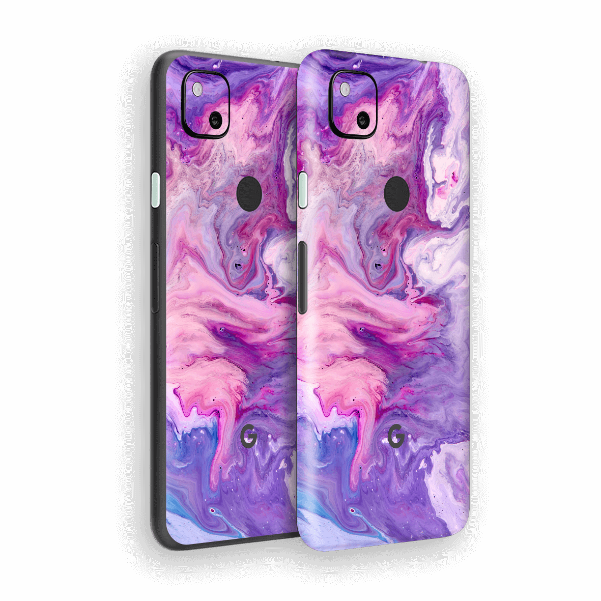 Google Pixel 4a Print Printed Custom SIGNATURE Abstract PURPLE Paint Skin Wrap Sticker Decal Cover Protector by EasySkinz