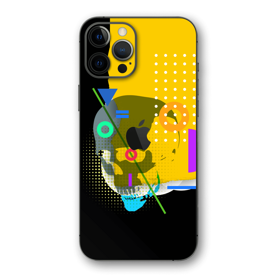 iPhone 12 PRO SIGNATURE Abstract Black-Yellow SKULL Skin, Wrap, Decal, Protector, Cover by EasySkinz | EasySkinz.com