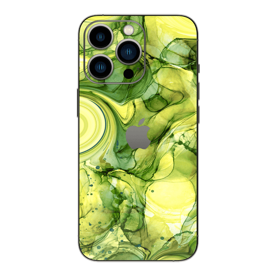 iPhone 13 Pro MAX Print Printed Custom Signature Green and Soft Yellow Skin Wrap Sticker Decal Cover Protector by EasySkinz