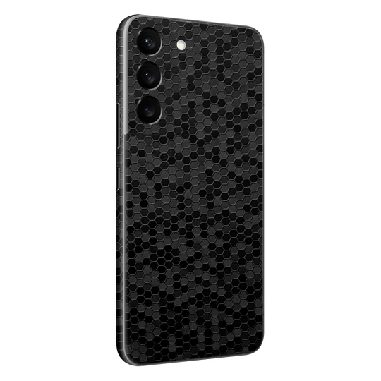Samsung Galaxy S22+ PLUS Luxuria Black Honeycomb 3D Textured Skin Wrap Decal Cover Protector by EasySkinz | EasySkinz.com