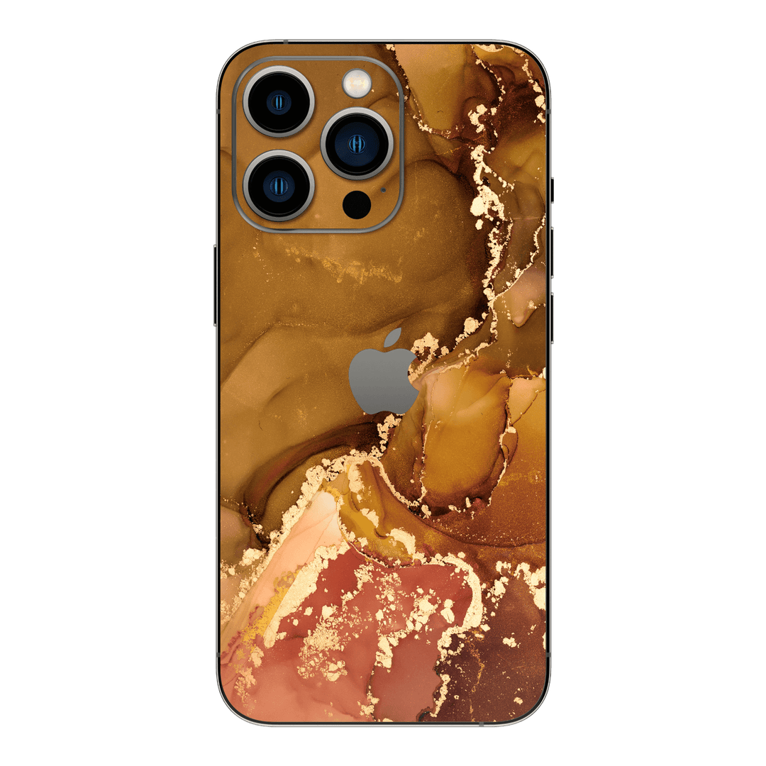 iPhone 14 PRO Print Printed Custom Signature Agate Geode Sandstorm Brown Warm Skin Wrap Sticker Decal Cover Protector by EasySkinz