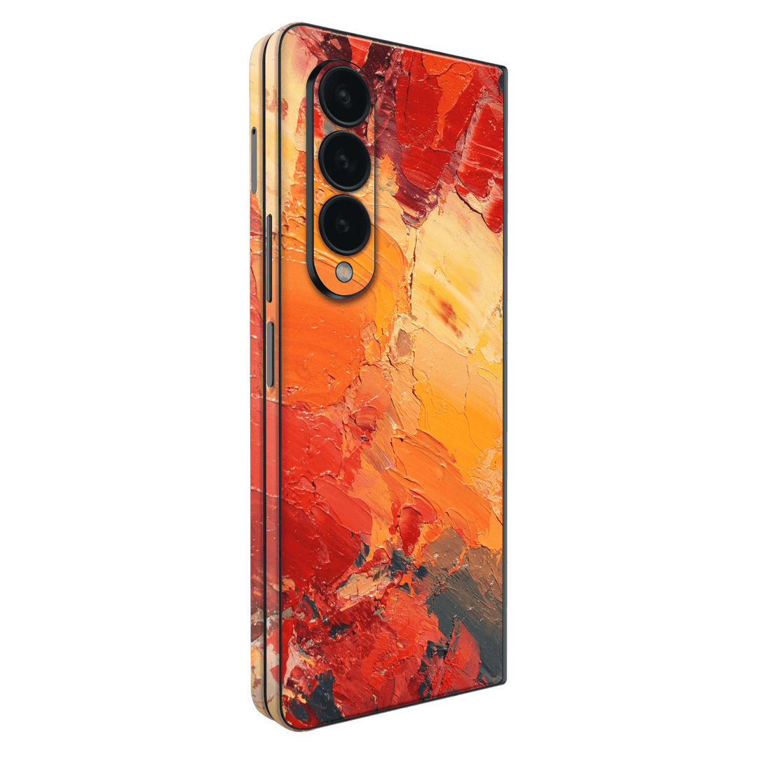 Samsung Galaxy Z Fold 4 (2022) Print Printed Custom Signature Sunset in Oia Painting Skin Wrap Sticker Decal Cover Protector by EasySkinz