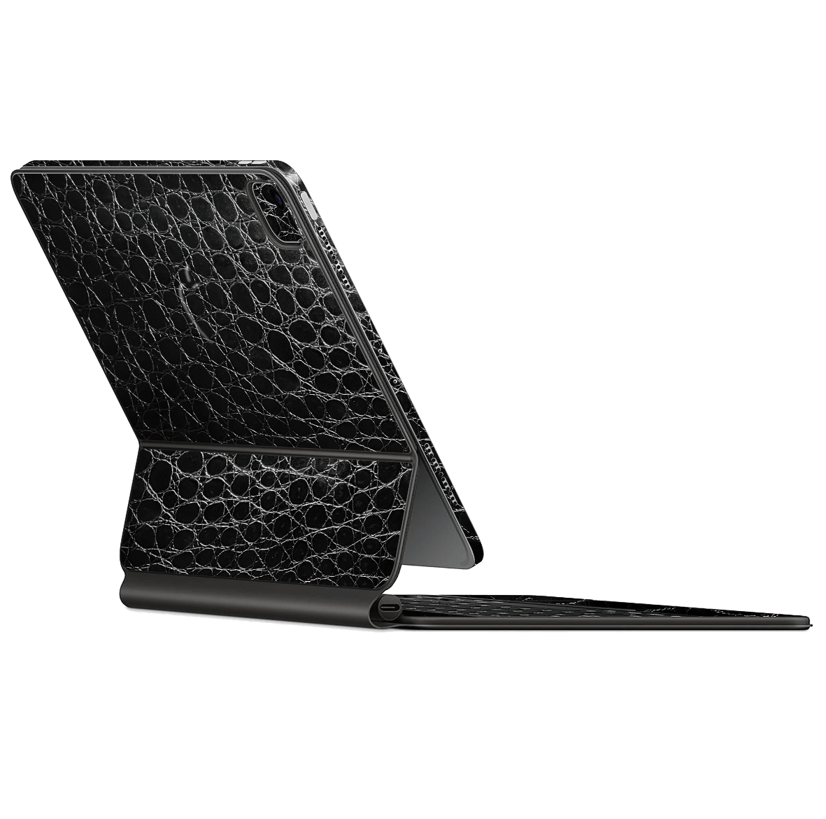 Magic Keyboard for iPad AIR (4th Gen, 2020) Luxuria Black Leather Alligator Crocodile 3D Textured Skin Wrap Sticker Decal Cover Protector by EasySkinz