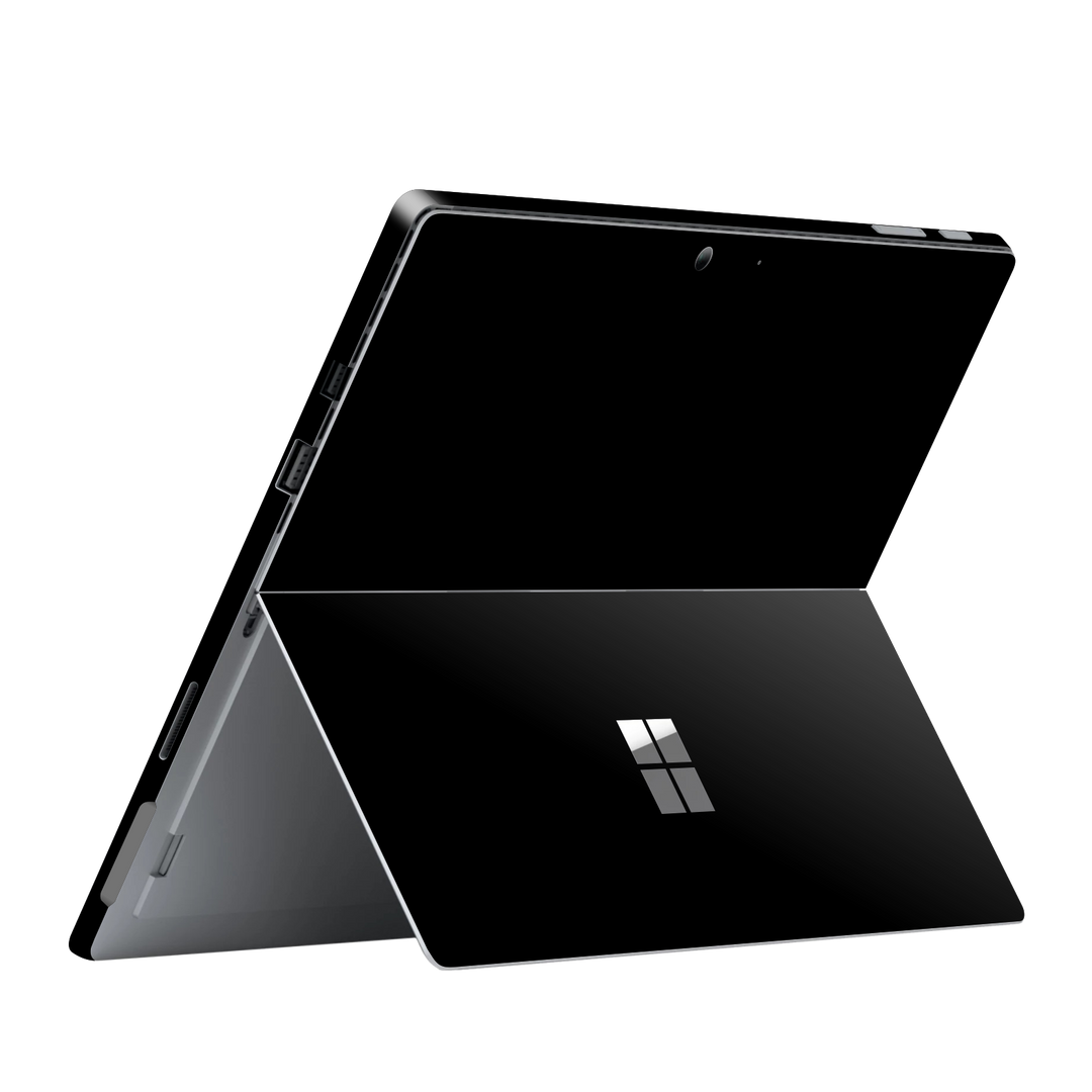 Microsoft Surface Pro (2017) Gloss Glossy Jet Black Skin Wrap Sticker Decal Cover Protector by EasySkinz