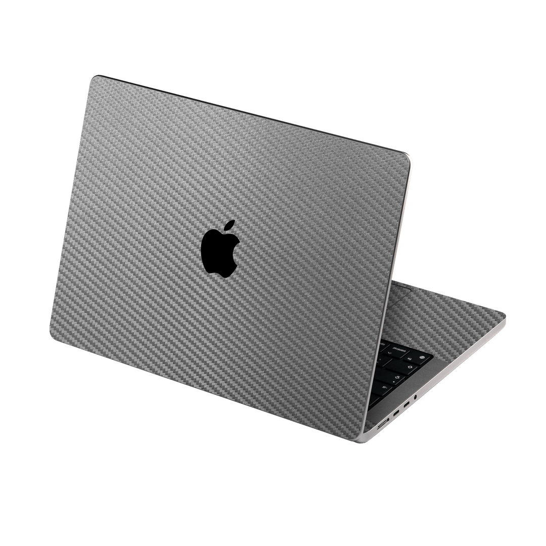 MacBook PRO 16" (2021) Metallic Grey 3D Textured Carbon Fibre Fiber Skin Wrap Sticker Decal Cover Protector by EasySkinz | EasySkinz.com