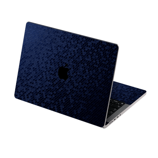 MacBook PRO 16" (2021) Luxuria Navy Blue Honeycomb 3D Textured Skin Wrap Sticker Decal Cover Protector by EasySkinz | EasySkinz.com
