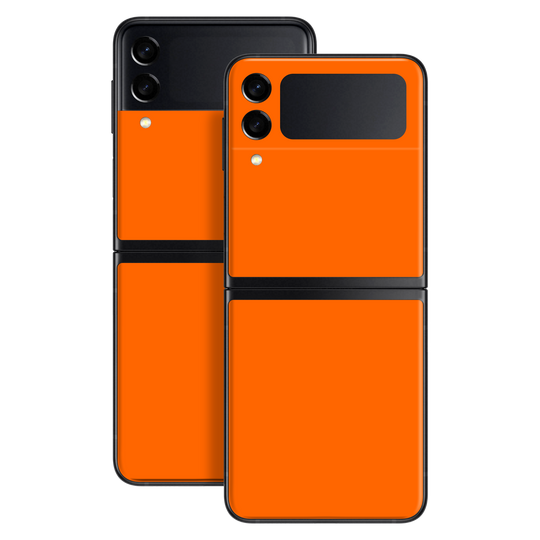 Samsung Galaxy Z Flip 3 Gloss Glossy Orange Skin Wrap Sticker Decal Cover Protector by EasySkinz | EasySkinz.com