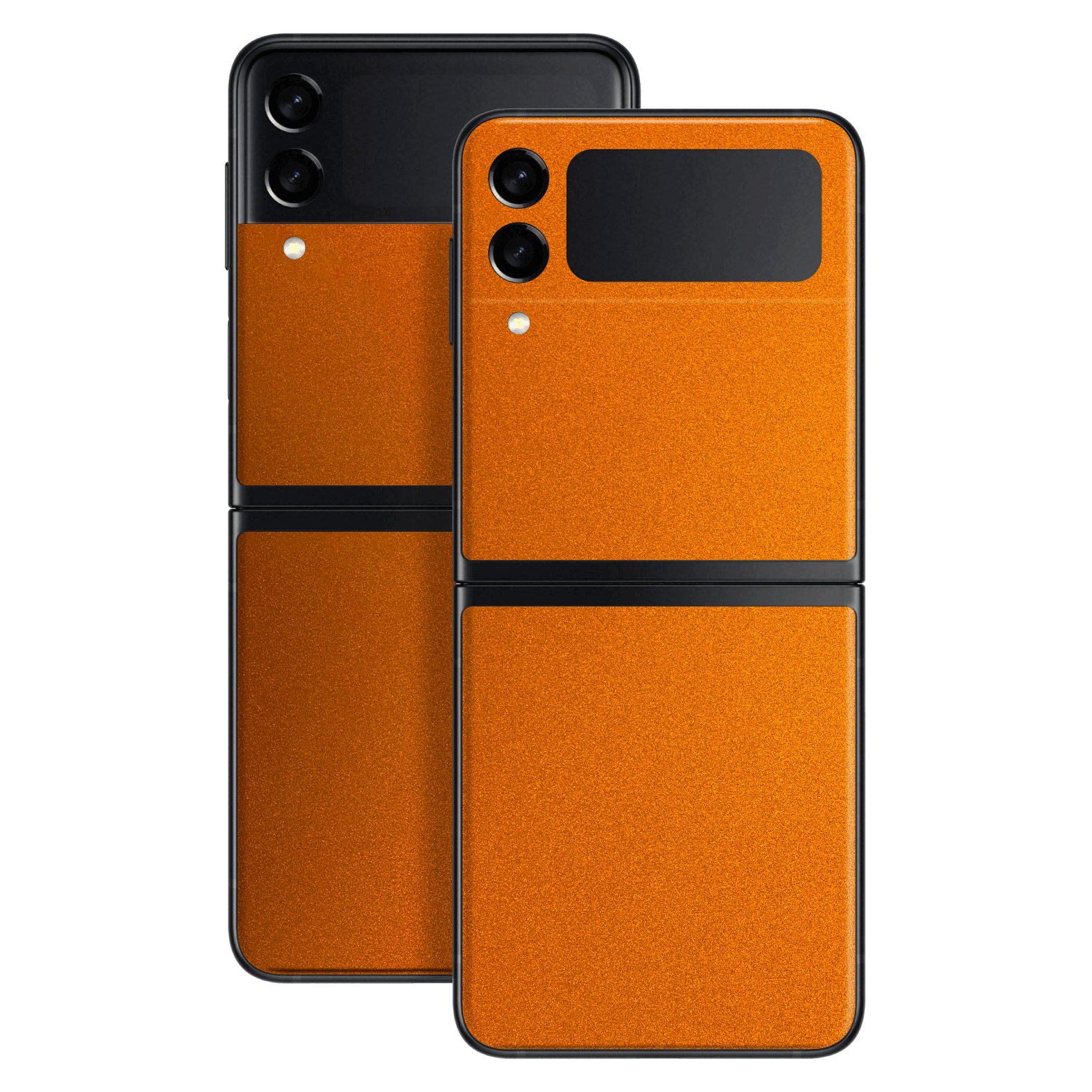 Samsung Galaxy Z Flip 3 Fiery Orange Tuning Metallic Gloss Finish Skin Wrap Sticker Decal Cover Protector by EasySkinz | EasySkinz.com