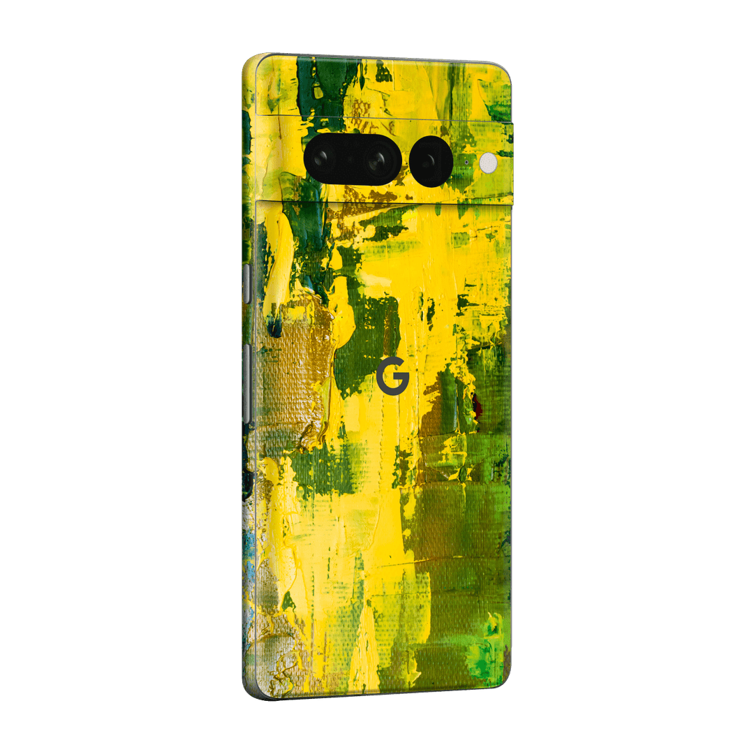Google Pixel 7 PRO (2022) Print Printed Custom Signature Santa Barbara Landscape in Green and Yellow Skin Wrap Sticker Decal Cover Protector by EasySkinz | EasySkinz.com