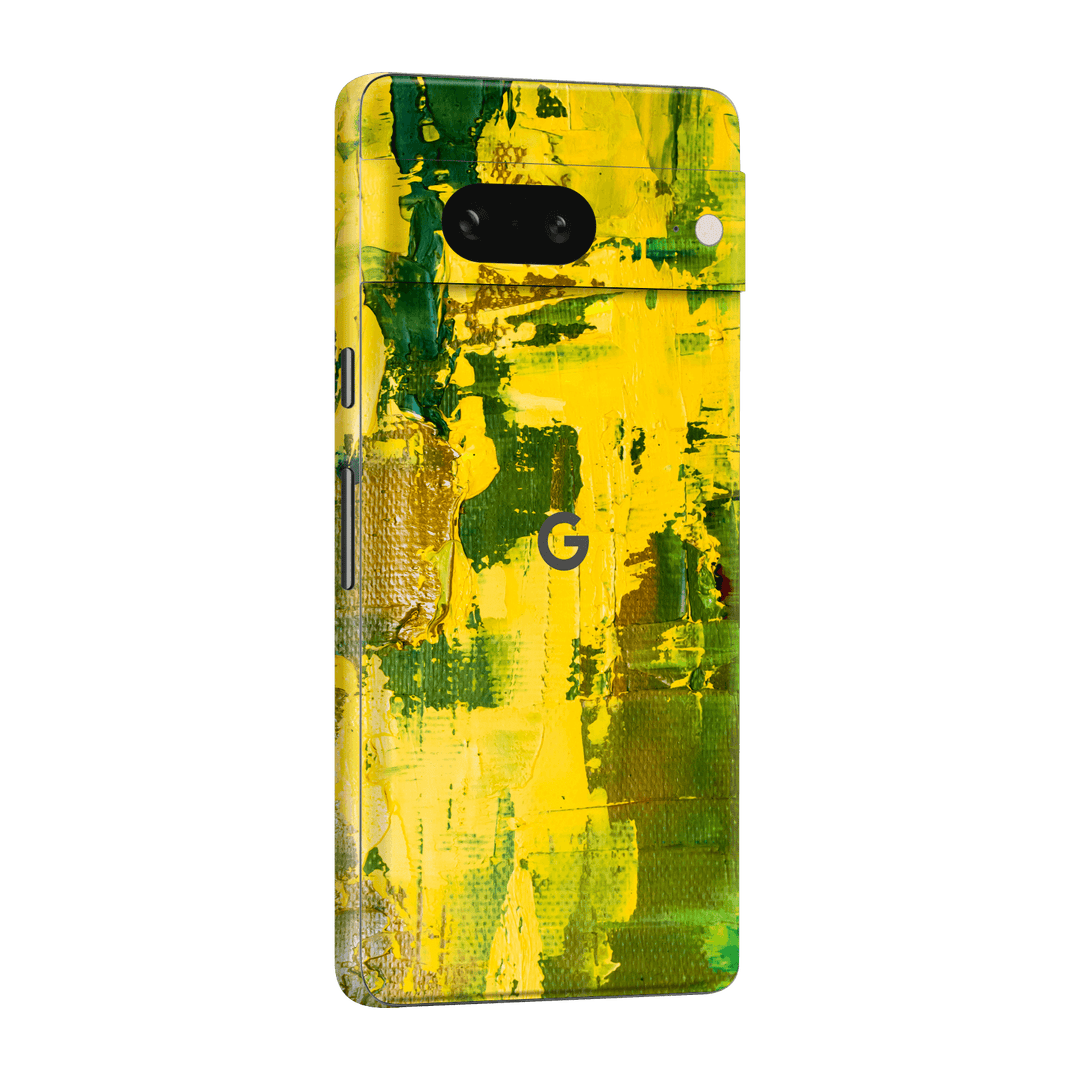 Google Pixel 7 (2022) Print Printed Custom Signature Santa Barbara Landscape in Green and Yellow Skin Wrap Sticker Decal Cover Protector by EasySkinz | EasySkinz.com