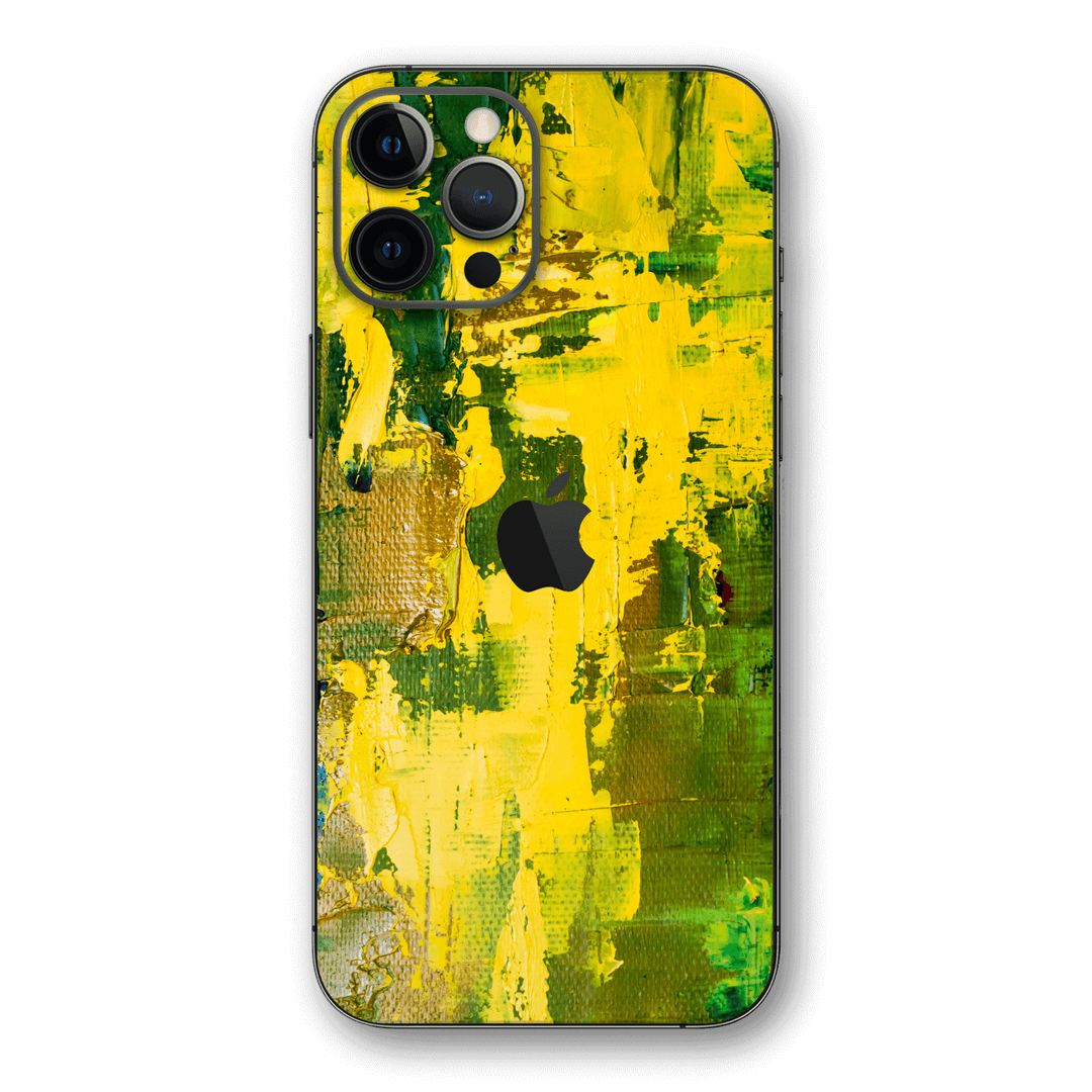 iPhone 12 Pro MAX SIGNATURE Santa Barbara Green and Yellow Painting Skin - Premium Protective Skin Wrap Sticker Decal Cover by QSKINZ | Qskinz.com