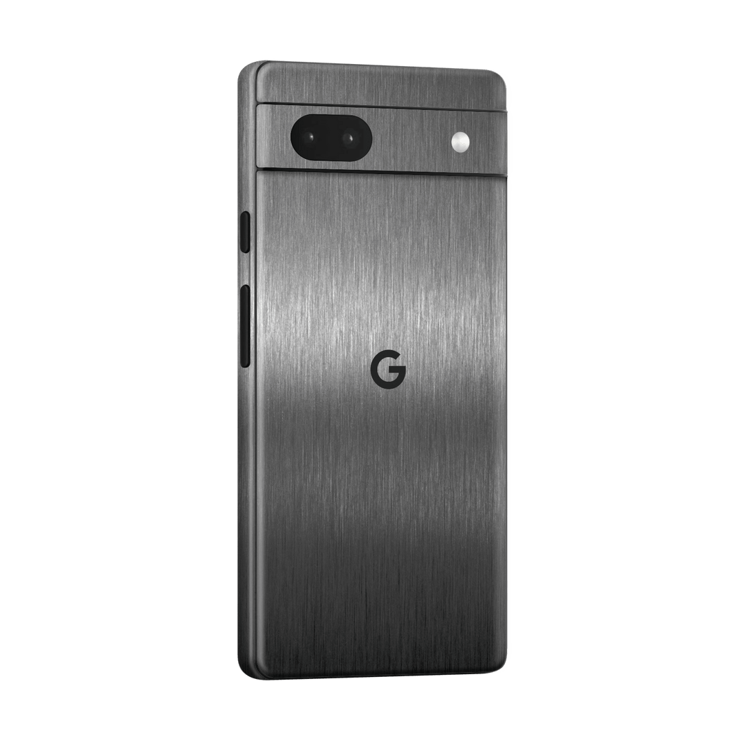 Google Pixel 6a (2022) Brushed Metal Titanium Metallic Skin Wrap Sticker Decal Cover Protector by EasySkinz | EasySkinz.com
