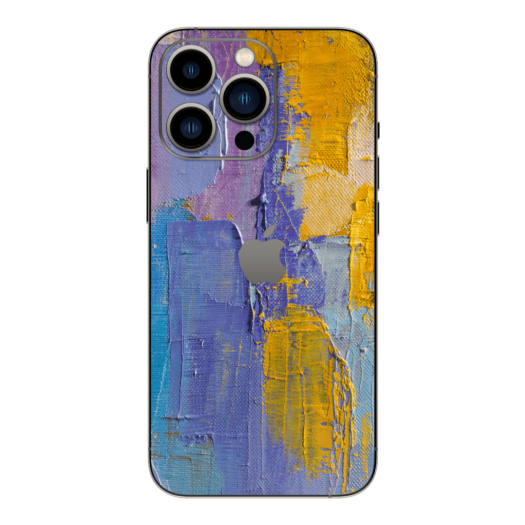 iPhone 13 Pro MAX SIGNATURE Purple and Yellow on Canvas Skin - Premium Protective Skin Wrap Sticker Decal Cover by QSKINZ | Qskinz.com