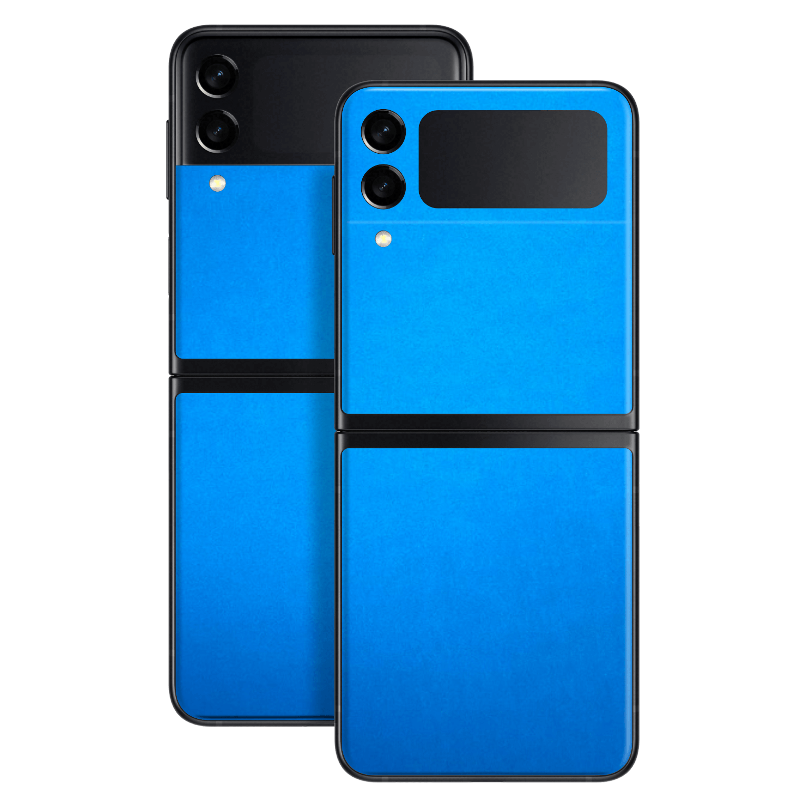 Samsung Galaxy Z Flip 3 Satin Blue Metallic Matt Matte Skin Wrap Sticker Decal Cover Protector by EasySkinz | EasySkinz.com