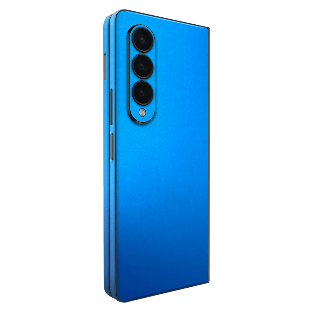 Samsung Galaxy Z Fold 4 (2022) Satin Blue Metallic Matt Matte Skin Wrap Sticker Decal Cover Protector by EasySkinz | EasySkinz.com