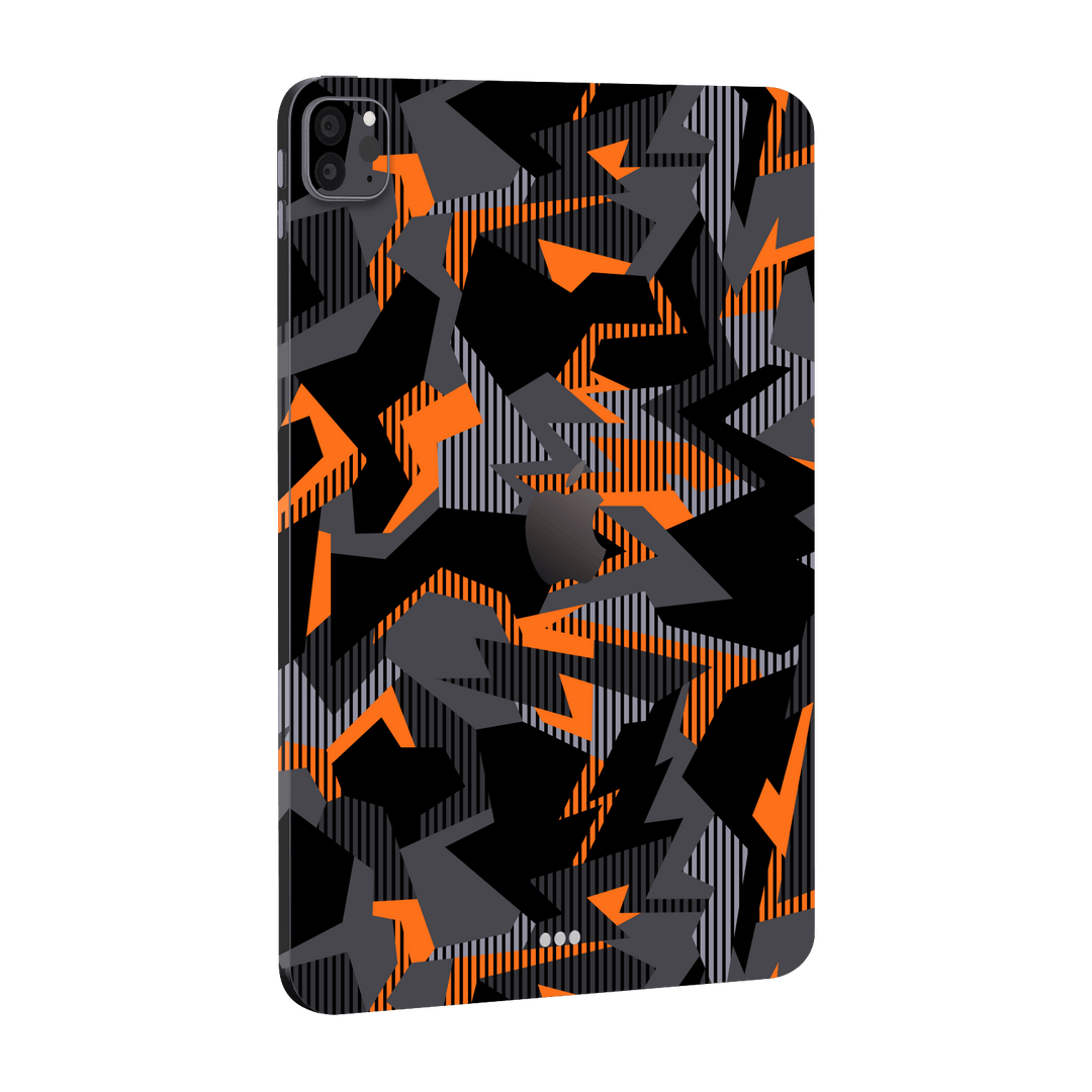 iPad PRO 12.9” (M2, 2022) Print Printed Custom SIGNATURE Sharp-Edged Orange Camo Camouflage Skin Wrap Sticker Decal Cover Protector by EasySkinz | EasySkinz.com