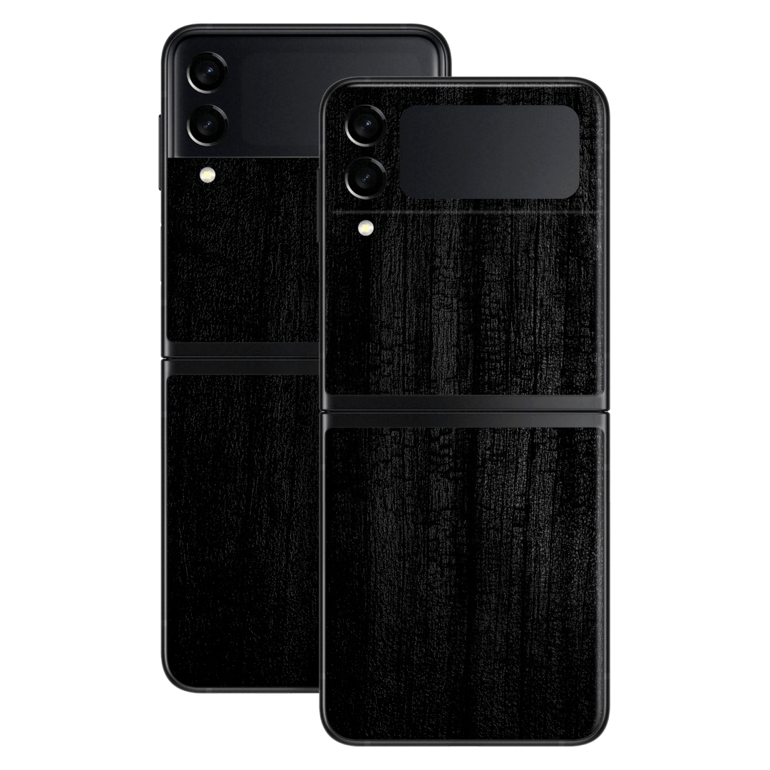 Samsung Galaxy Z Flip 3 Luxuria Black Charcoal Coal Stone Black Dragon 3D Textured Skin Wrap Sticker Decal Cover Protector by EasySkinz | EasySkinz.com