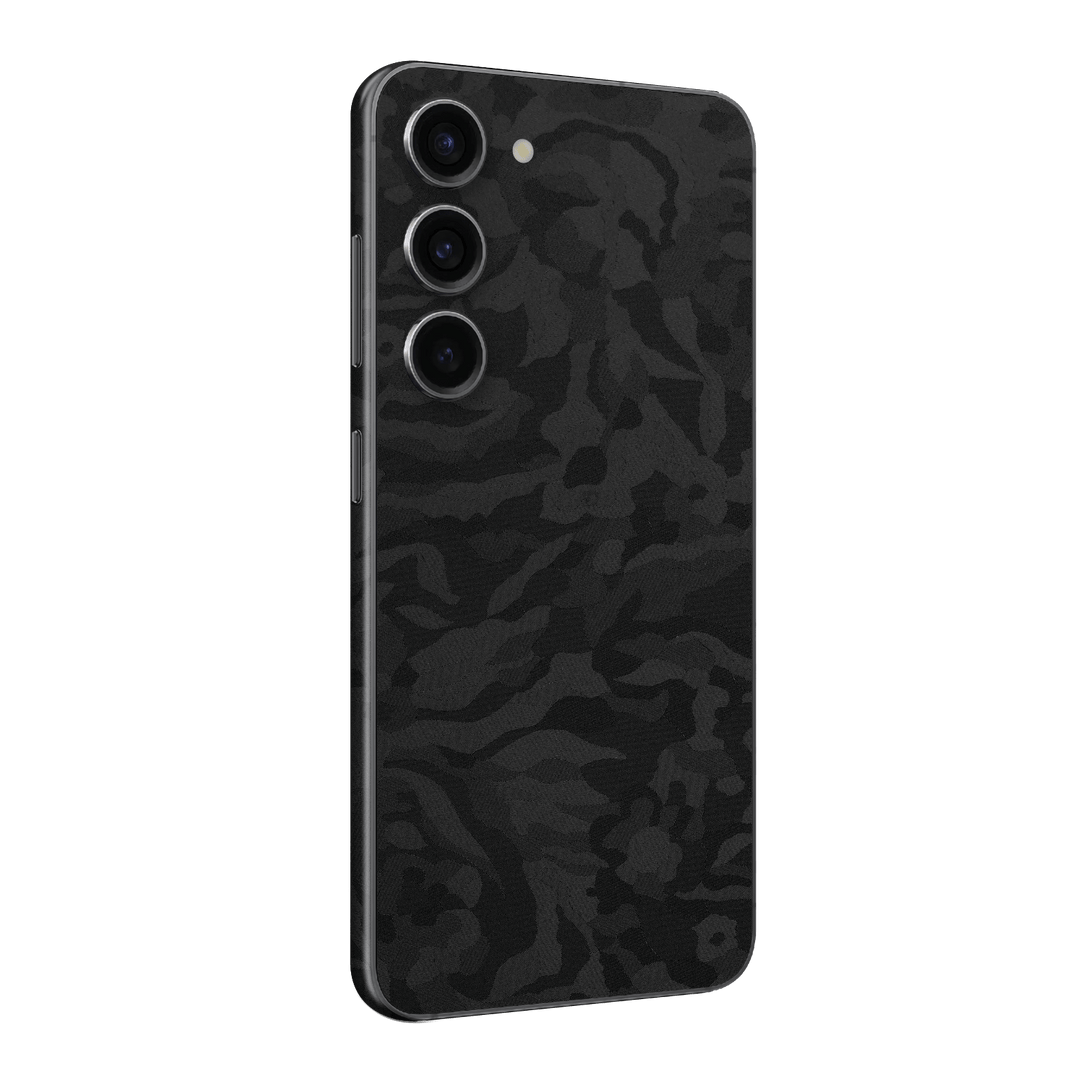 Samsung Galaxy S23 Luxuria Black 3D Textured Camo Camouflage Skin Wrap Decal Cover Protector by EasySkinz | EasySkinz.com