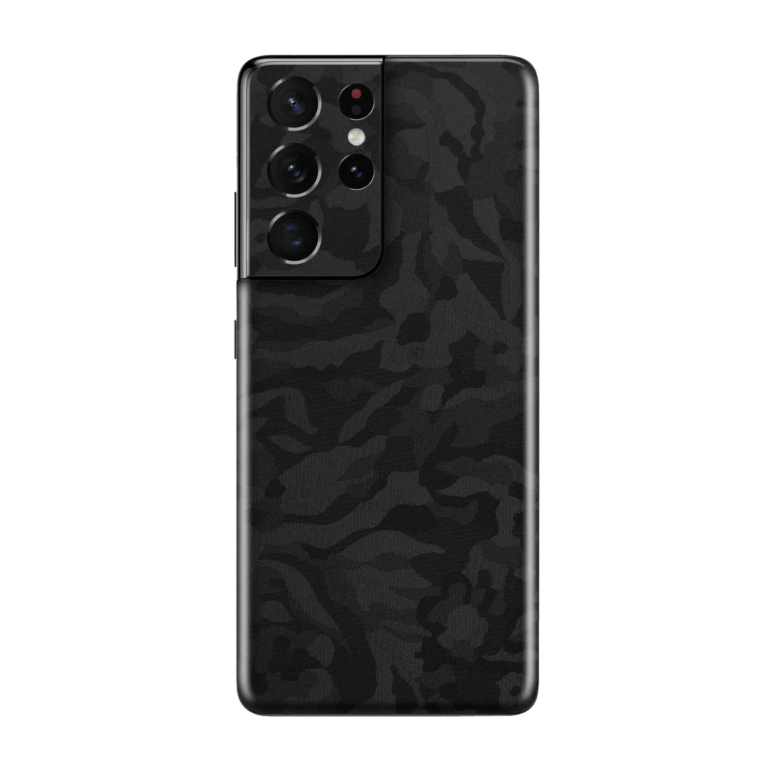 Samsung Galaxy S21 ULTRA Luxuria Black 3D Textured Camo Camouflage Skin Wrap Decal Protector | EasySkin