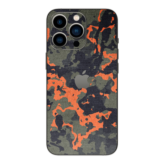 iPhone 13 PRO Print Printed Custom Signature Green and Soft Orange Camo Skin Wrap Sticker Decal Cover Protector by EasySkinz