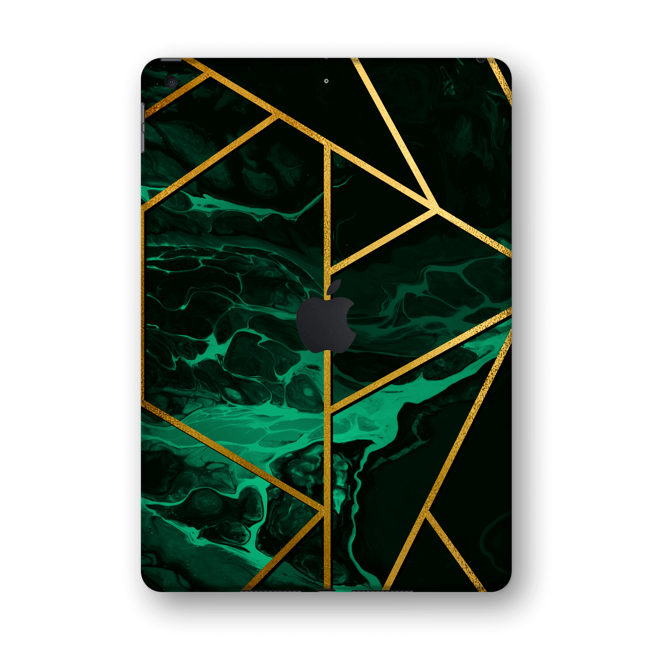 iPad 10.2" (8th Gen, 2020) SIGNATURE Liquid Green-Gold Geometric Skin Wrap Sticker Decal Cover Protector by EasySkinz