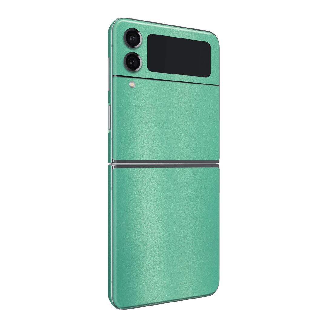 Samsung Galaxy Z Flip 4 (2022) Mint Metallic Matt Matte Skin Wrap Sticker Decal Cover Protector by EasySkinz | EasySkinz.com