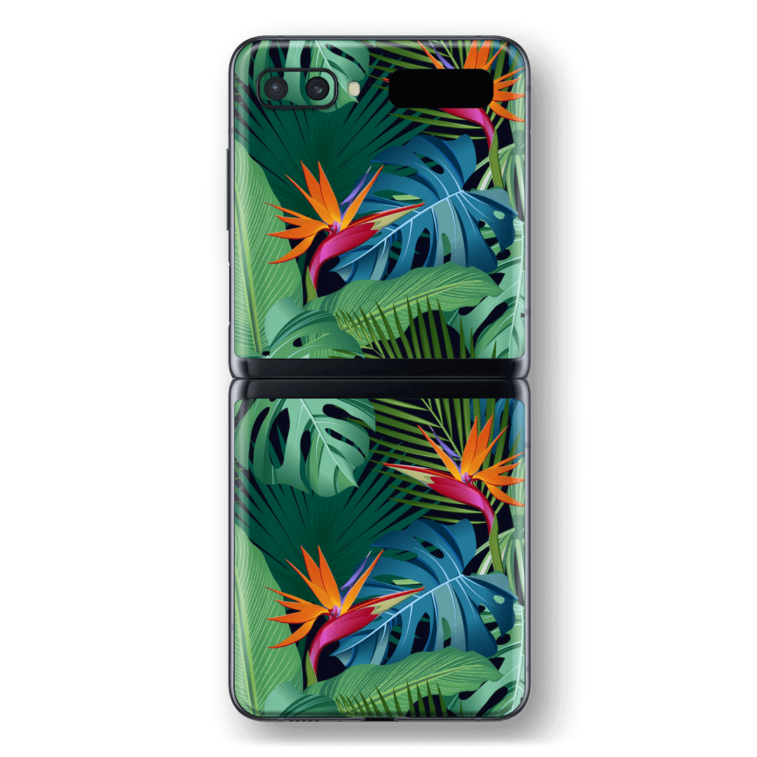 Samsung Galaxy Z Flip Print Printed Custom SIGNATURE Tropical Paradise Skin Wrap Sticker Decal Cover Protector by EasySkinz