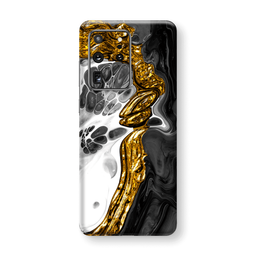 Samsung Galaxy S20 ULTRA SIGNATURE Abstract MELTED Gold Skin, Wrap, Decal, Protector, Cover by EasySkinz | EasySkinz.com