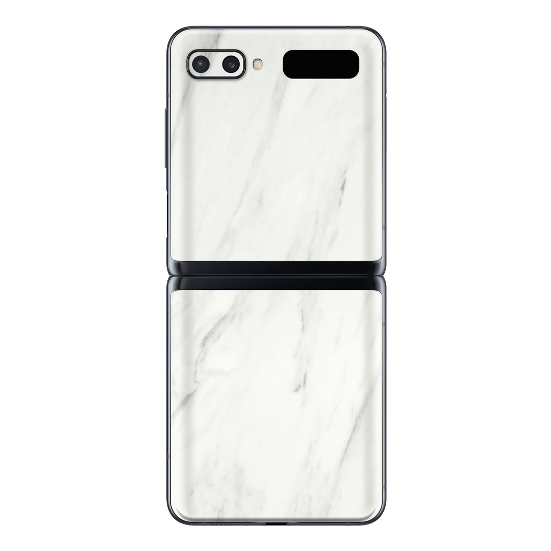 Samsung Galaxy Z Flip Luxuria White Marble Skin Wrap Sticker Decal Cover Protector by EasySkinz