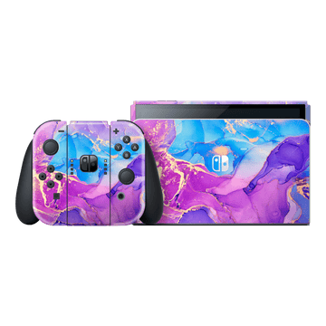 Nintendo Switch OLED SIGNATURE AGATE GEODE Blue-Violet Skin