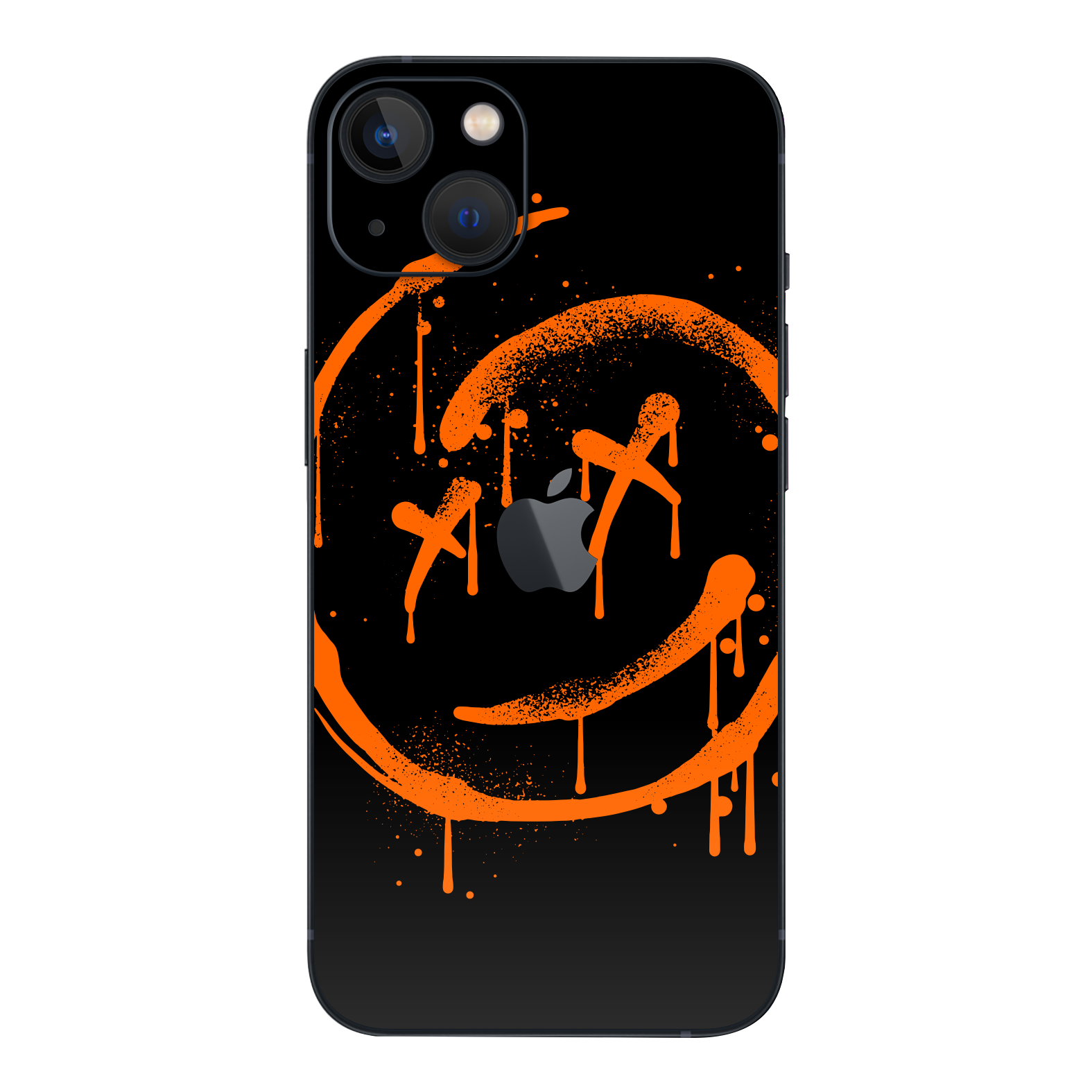 iPhone 13 MINI SIGNATURE Orange Paint on Black Skin - Premium Protective Skin Wrap Sticker Decal Cover by QSKINZ | Qskinz.com