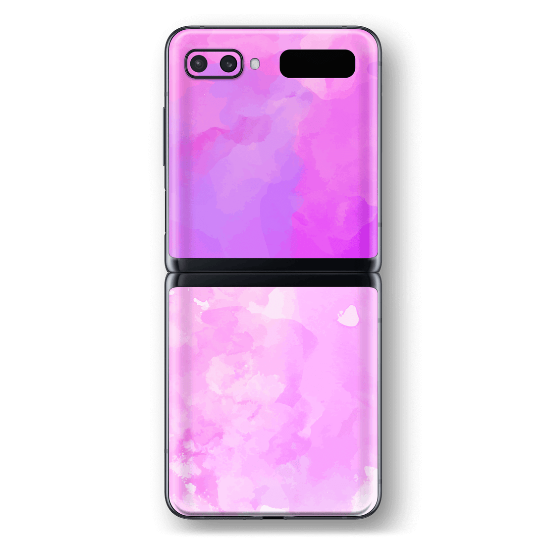 Samsung Galaxy Z Flip 5G Print Printed Custom SIGNATURE Pink Watercolour Skin Wrap Sticker Decal Cover Protector by EasySkinz