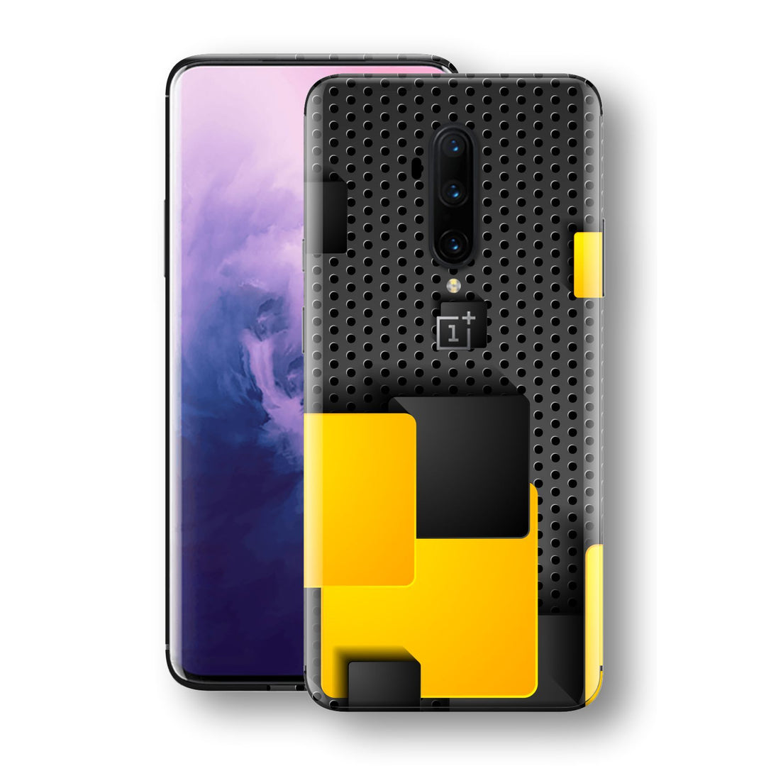OnePlus 7T PRO Print Custom SIGNATURE Black and Yellow Metal Grid Skin, Wrap, Decal, Protector, Cover by EasySkinz | EasySkinz.com