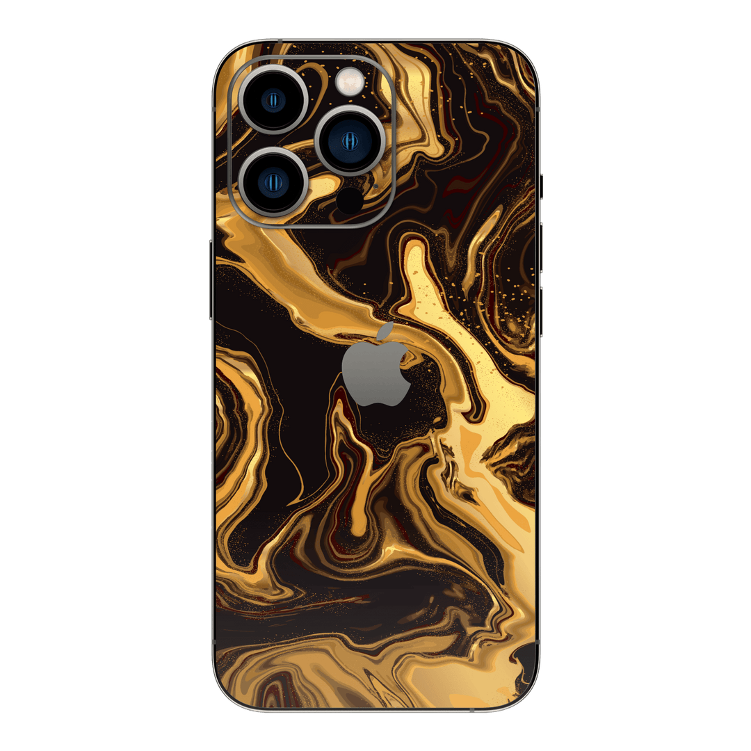 iPhone 13 Pro Print Printed Custom Signature Melted Gold Skin Wrap Sticker Decal Cover Protector by EasySkinz