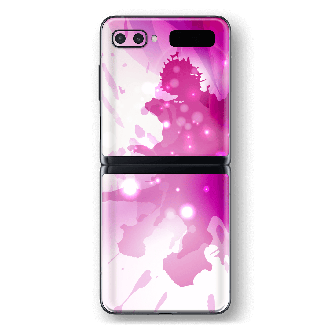Samsung Galaxy Z Flip 5G Print Printed Custom SIGNATURE Purple-Pink Splash Skin Wrap Sticker Decal Cover Protector by EasySkinz