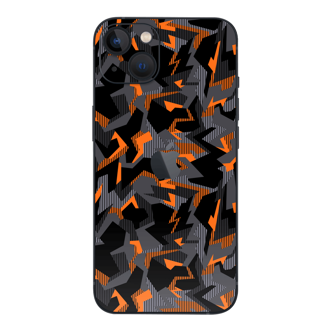 iPhone 14 Plus Sharp-Edged Orange CAMO Skin, Wrap Qskinz iPhone 14 Plus Sharp-Edged Orange CAMO Skin, Wrap Qskinz