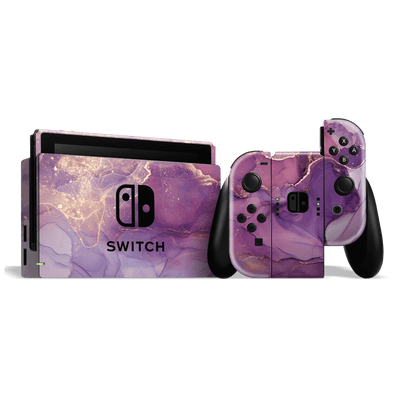 Nintendo SWITCH SIGNATURE AGATE GEODE Purple-Gold Skin