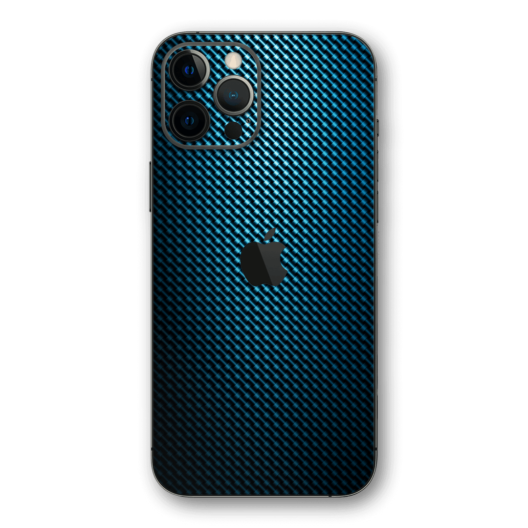 iPhone 12 PRO SIGNATURE HydroCarbon BLUE Grid Skin - Premium Protective Skin Wrap Sticker Decal Cover by QSKINZ | Qskinz.com
