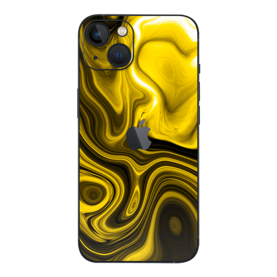 iPhone 13 Print Printed Custom Signature AGATE GEODE Yellow and Black Mixture Skin Wrap Sticker Decal Cover Protector by EasySkinz