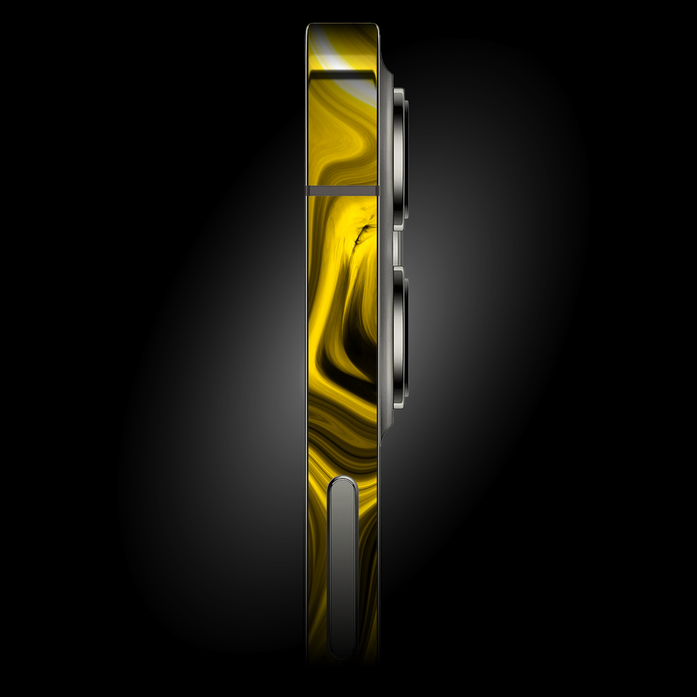 iPhone 13 MINI SIGNATURE AGATE GEODE Yellow and Black Mixture Skin - Premium Protective Skin Wrap Sticker Decal Cover by QSKINZ | Qskinz.com