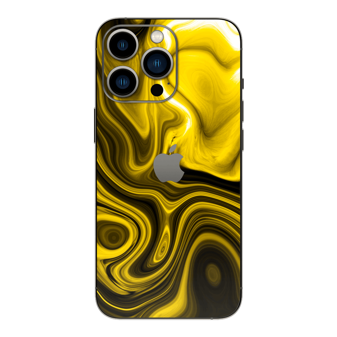 iPhone 13 Pro MAX Print Printed Custom Signature Yellow and Black Mixture Skin Wrap Sticker Decal Cover Protector by EasySkinz