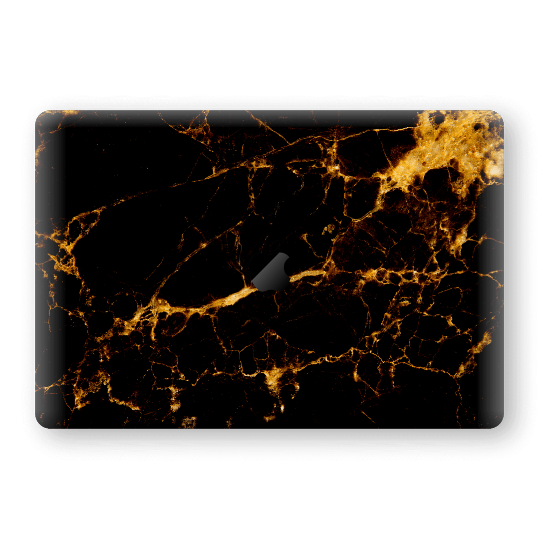 MacBook PRO 16" (2019) Print Custom Signature Marble Black Gold Skin Wrap Decal by EasySkinz - Design 2